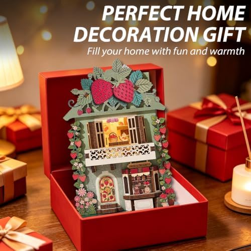 Book Nook Kit DIY Miniature House 3D Wooden Puzzle Bookshelf Decor - Image 6