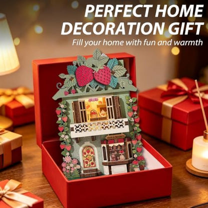 Book Nook Kit DIY Miniature House 3D Wooden Puzzle Bookshelf Decor - Image 6