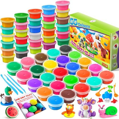 Modeling Clay Kit, 55 Colors Air Dry Clay by ESSENSON