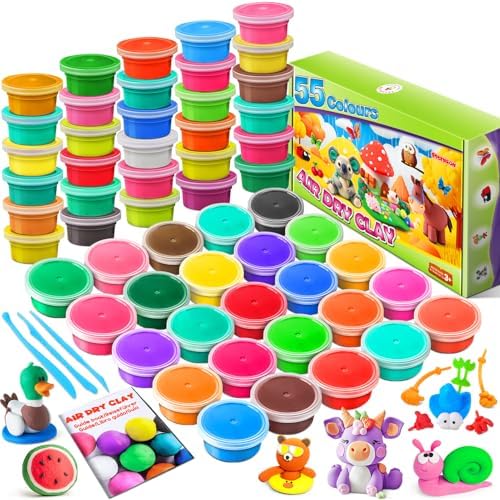 Modeling Clay Kit, 55 Colors Air Dry Clay by ESSENSON