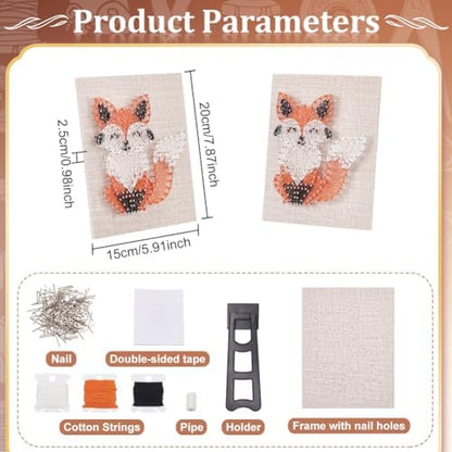 WEBEEDY DIY String Art Kit Fox Craft Kit Creative Animal String Art Craft Kits for Adult Beginners Christmas Holiday Home Wall Table Decorations Gift - Image 2