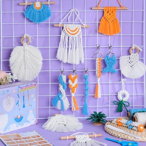 NEXBOX Macrame Kit for Kids & Adults Beginners, DIY Crafts for Girls Age 6-8 8-12 Year Old, Gifts Ideas for Birthday & Christmas - Colorful 3mm Cord - Image 3