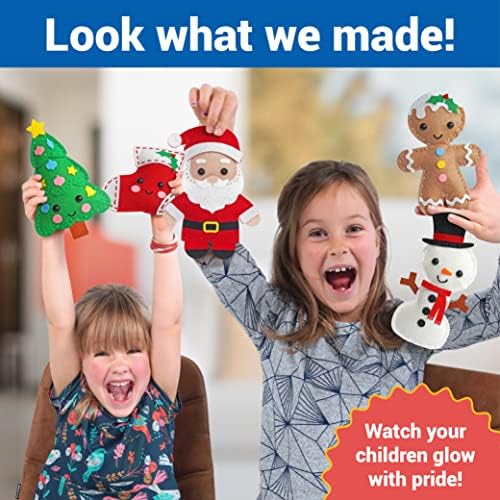 Craftorama Sewing Kit for Kids, Fun and Educational Christmas Craft Set for Boys and Girls Age 7-12, Sew Your Own Felt Christmas Set Craft Kit for Beginners, 165 Piece Set - Image 6
