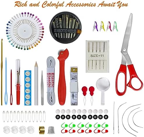 Sewing Kit with Case Portable Sewing Supplies for Home Traveler, Adults, Beginner, Emergency, Contains 60 Sewing Thread, Scissors, Needles, Measure etc（Dark Blue Green，XL) - Image 2