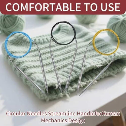 Soosui 3.5 mm Circular Knitting Needles, US4, 47 inches/120 cm Curved Tail - Image 4