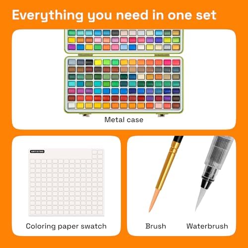 ARTISTRO 160 Watercolor Paint Set with Brushes for Adults & Kids - Image 2
