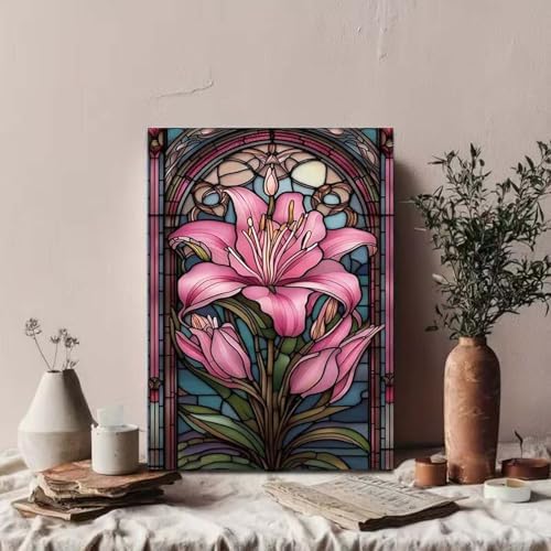 GEMOUJ 6 Packs Paint by Numbers Kits for Adult-Flowers Paint by Numbers Kit for Adults Beginners, DIY Flowers Acrylic Painting on Canvas for Adult, Home Wall Decor 12 X 16Inch - Image 3
