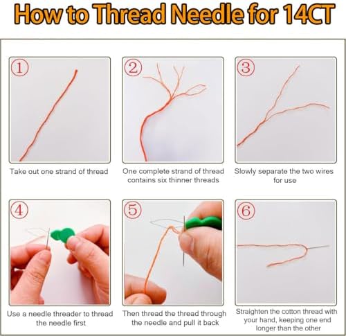 6PCS Cross Stitch Bookmark Kit for Adult Beginners Stars Cross Stitch Kits with Backing Felt Floss Instruction DIY Stamped Embroidery Bookmark Kit for Starter Adults Book Lovers (2.3x7.8 inch) - Image 7