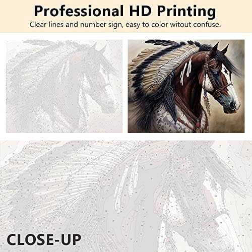 TUMOVO Native American Horse Paint by Numbers Craft Kit for Adults - Image 2