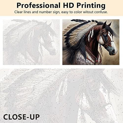 TUMOVO Native American Horse Paint by Numbers Craft Kit for Adults - Image 2