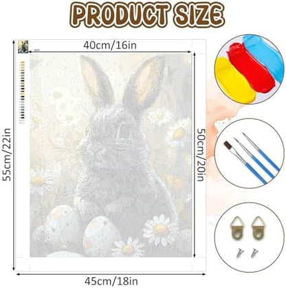 RICUVED Easter Paint by Numbers for Adults, Rabbit Paint by Numbers Kit for Adults Beginners, Eggs DIY Acrylic Oil Painting on Canvas Easy for Gift Home Wall Decor 16x20 Inch - Image 4