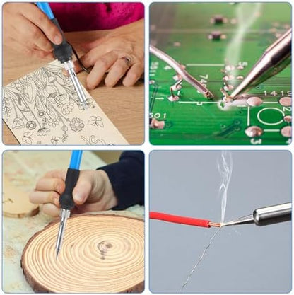Beeveer 60 Pcs Wood Burning Kit Adjustable Temperature Wood Burning Pyrography Pen Kit for Embossing/Carving/Soldering & Pyrography - Image 6