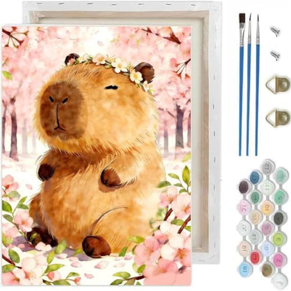 Paint by Numbers Kit for Adults-Capybaras, DIY Canvas Oil Painting 10x12In by TCDZMYGS