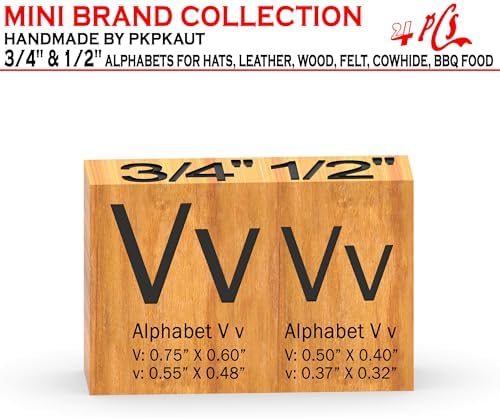 4Pcs Letters Branding Iron for Wood, Leather Branding Stamp (V v) - Image 2