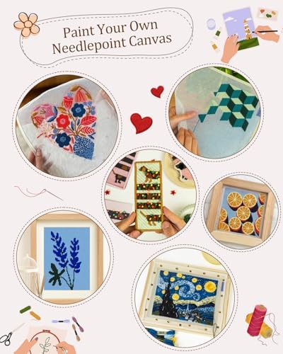 Zplontya 58PCS Needlepoint Canvas Starter Kit for Needlepoint&Cross Stitch - Image 6
