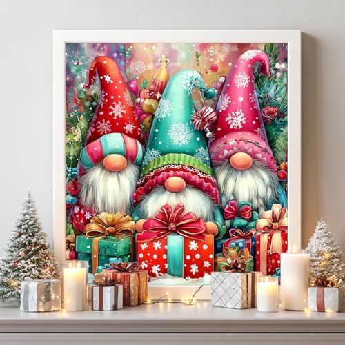 Reivworl Christmas Paint by Numbers Kit for Adults Beginners, Gnome Paint by Numbers, Adult Paint by Number Kits for Gifts and Home Wall Decor 16x16 Inch - Image 2