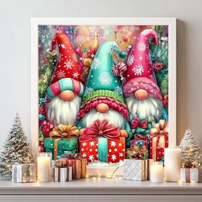 Reivworl Christmas Paint by Numbers Kit for Adults Beginners, Gnome Paint by Numbers, Adult Paint by Number Kits for Gifts and Home Wall Decor 16x16 Inch - Image 2
