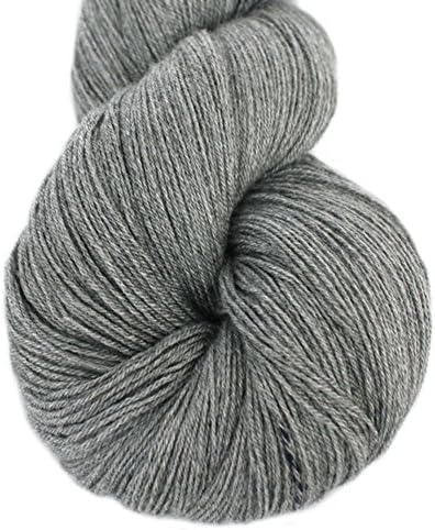 Lotus Yarns Lace Weight 1 Skein Cashmere Knitting Yarn Comfortable Soft Crochet Yarn Great for Baby Garments, Scarves, Hats, and Craft Projects (04-Charcoal) by LotusYarns