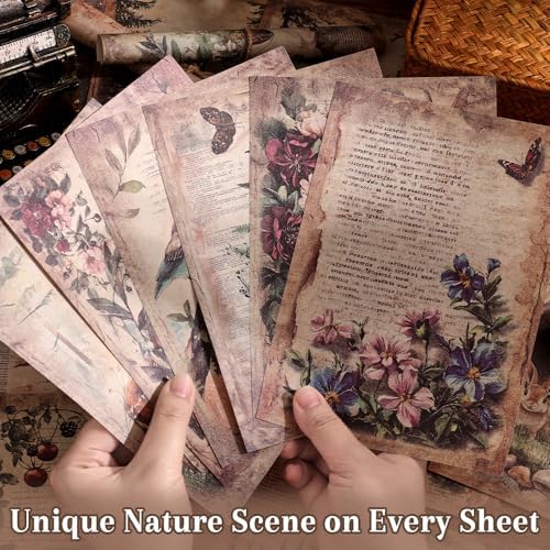 icceemee 160 Sheets of Nature Scrapbook Paper, journaling Scrapbook Supplies Craft Collage Paper Set, Junk Journal Bullet Journal Poster Room Decor for Card Making Decorative Gifts - Image 4