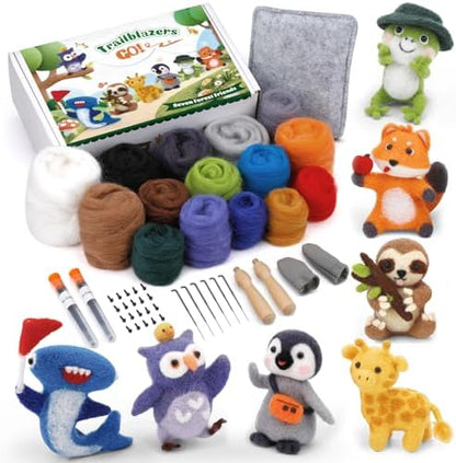 OEHPICC Needle Felting Starter Kit, 7 Cute Buddy Wool Felting Kit by OEHPICC