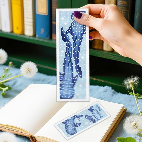 ORIGACH 6 Set Whale Shark Cross Stitch Bookmark Kit for Beginner - Image 5