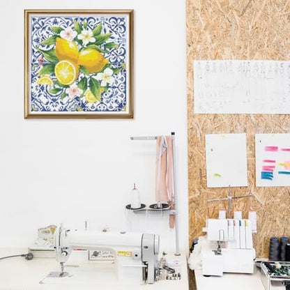 FREEBLOSS 11CT Lemon Stamped Cross Stitch Kits Embroidery Kits with Instruction Cross Stitch Wall Hanging Kit for Needlepoint Adults Wall Art Decoration 18x18in/45x45cm - Image 6
