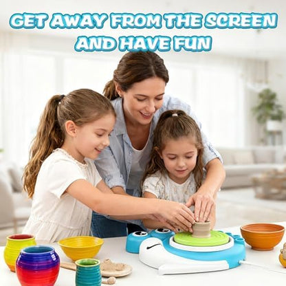 DCVREDF Pottery Wheel for Kids with 3 Clay Kits & Painting - Image 6