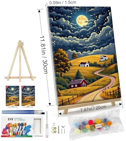 ATDMS Landscape Paint by Numbers Kit for Adults with Frame, 8x12 Inch - Image 4