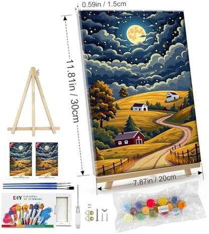 ATDMS Landscape Paint by Numbers Kit for Adults with Frame, 8x12 Inch - Image 4
