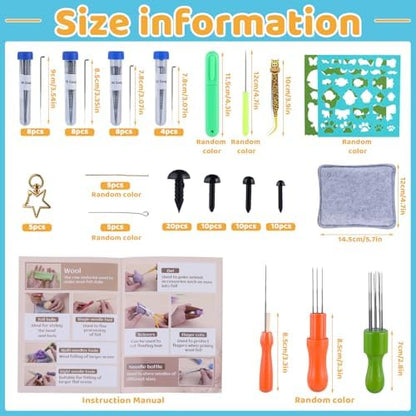 JNENERY Needle Felting Kit, 42 Colors Wool Roving Starter Kit - Image 2