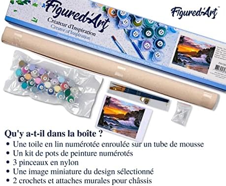 Figured'Art Paint by Numbers for Adults Cliff and Waves 16"x20" - Craft Art Painting DIY Kit Rolled Canvas Without Frame - Image 5