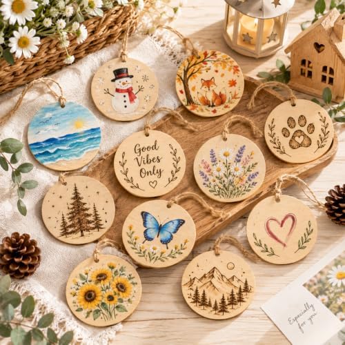 25PCS Wood Circles for Crafts, 4" Unfinished Wood Rounds - Image 5
