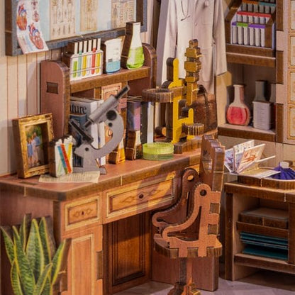 fifijoy Book Nook Kit - DIY Scene Miniature Kit, 3D Puzzle Miniature Dollhouse Booknook Kit, Bookshelf Insert Shelf Gifts for Book Lovers (Doctor's Office) - Image 6