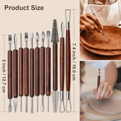 Amrules 43 Pcs Polymer Clay Sculpting Tools Kit for Adults, Red - Image 2