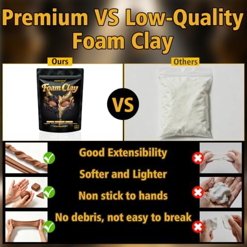 MEARCOOH Modeling air Dry Foam Clay Brown Cosplay Magic Clay 1000g (35.3oz) - Image 6
