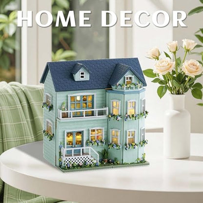 Kisoy Romantic and Cute Dollhouse Miniature DIY House Kit Creative Room Perfect DIY Gift for Friends, Lovers and Families (Warm House) - Image 6