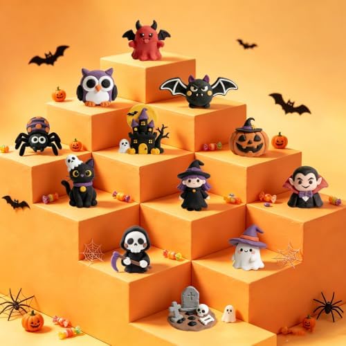 Air Dry Clay Kit - 12 Halloween Modeling Clay for Kids, Complete DIY Clay Craft Set with Sculpting Tools & Step-by-Step Tutorials, Ultra Soft & Non-Sticky Clay, Gift Ideas for Halloween - Image 3