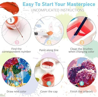 AIBOERL Paint by Numbers Kit for Adults Beginner,Flowers,12X16In - Image 6