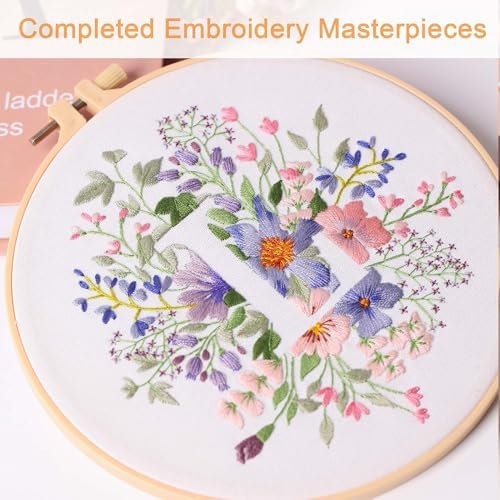 Harimau Letter L Pattern Embroidery Kit for Adult Beginners, Complete Starter Pack with 1 Hoop, Needles, Instruction Guide & Embroidery Stitch Video Tutorials - Image 6