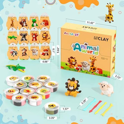 Aestd-ST Air Dry Clay Kit - Animal Theme, Modeling Clay for Kids - Image 2