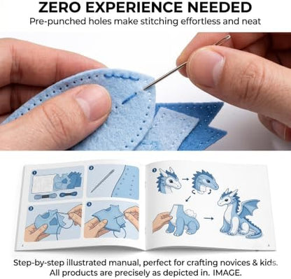 Arctic Winter Guardians DIY Patchwork Kit, Handmade 3D Mythical Plush Sewing Set with Pre-Cut Materials, Felt Animal Sewing Kit for Beginners, an Excellent Choice for Home Décor(Qilin 2) - Image 3