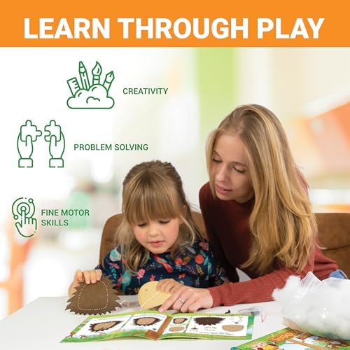 Craftorama Sewing Kit for Kids, Fun and Educational Wild Animal Craft Set for Boys and Girls Age 7-12, Sew Your Own Felt Animals Craft Kit for Beginners, 165 Piece Set - Image 3