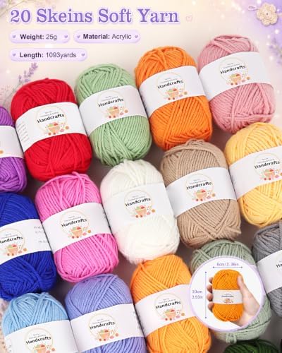 Aeelike Crochet Kit for Beginners Adult, Complete Knitting Yarn Kit, Purple - Image 5