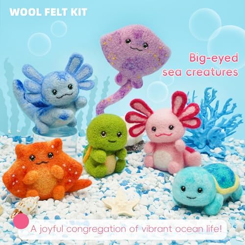 Gipony Needle Felting Kit, 6 PCS Animal Needle Felting Beginner Kits, Wool Felt Needle Felting Tools Foam Pad, Craft Party Supplies for Beginners Adult - Image 2