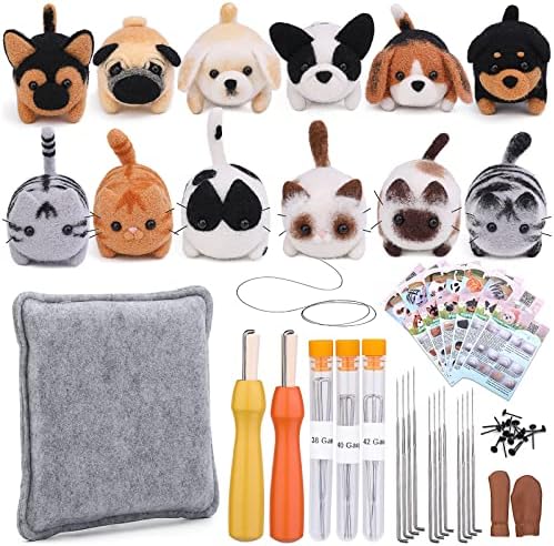 Mayboos Needle Felting Kit, 12 Pcs Doll Making Needle Felting Starter Kit by Mayboos