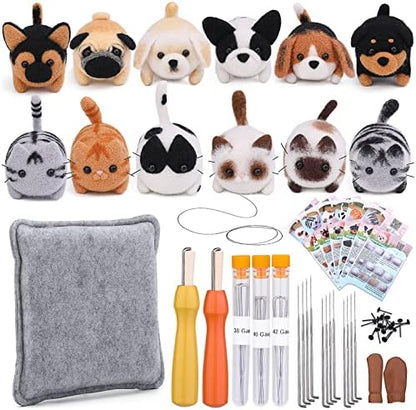 Mayboos Needle Felting Kit, 12 Pcs Doll Making Needle Felting Starter Kit by Mayboos