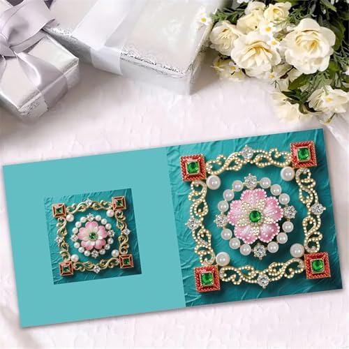 jinglinhh 6pcs Diamond Art Painting Floral Pearl Flowers Greeting Cards with Envelopes, DIY Card Making Kits for Adults, Diamond Art Postcards Christmas Cards Craft Gifts - Image 7