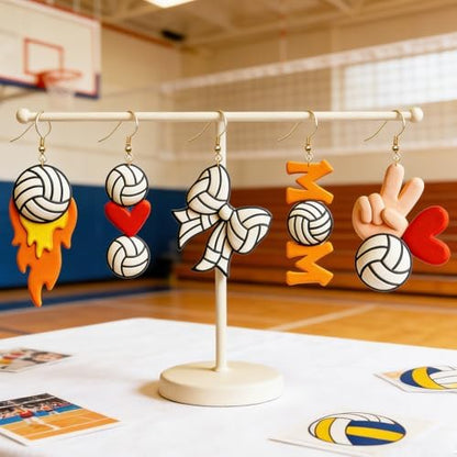 14Pcs Volleyball Polymer Clay Cutters Set Letters Clay Earrings Cutters for Adults Polymer Jewelry Cutter with Earrings Accessories DIY Craft Supplies - Image 3