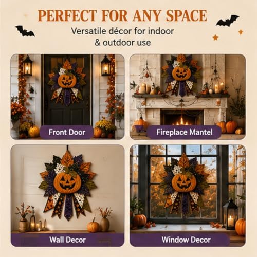 DIY Quilted Halloween Pumpkin Door Hanger Kit Handmade Patchwork - Image 5