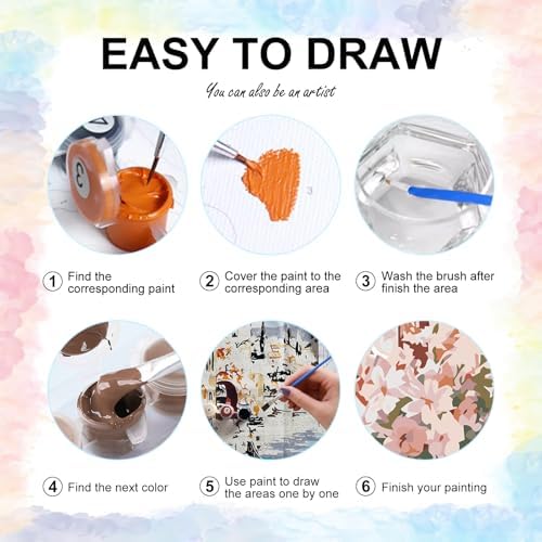 Yezavesu 6 Pack Jesus Paint by Numbers Kit for Adults Beginner 8x12 Inch - Image 5